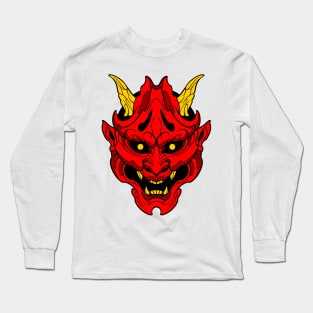 oni mask fantasy style Long Sleeve T-Shirt